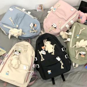 곰돌이인형 심플 초등학생 여아용백팩 브로치 수납 고학년 선물