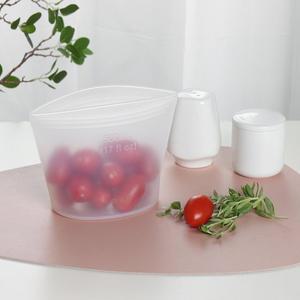 마시 스탠딩 실리콘 푸드백 다회용 지퍼백 500ml 1+1세트