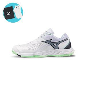 [미즈노] 71GA231335 화이트라임 웨이브팡 2 와이드 배드민턴화 3E(양말+신발주머니+그립 증정)