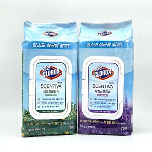 유한크로락스 센티바 세정살균티슈 76매 / 화징실 주방 청소물티슈 일회용물걸레