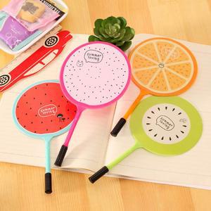 과일 부채볼펜 판촉용 홍보용 귀여운 예쁜 재미있는 캐릭터 볼펜 중성펜 소량 인쇄 인쇄가능