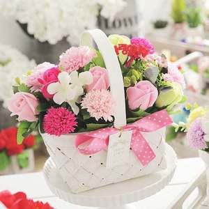 핑크 바구니 카네이션 비누꽃 플라워 꽃 감사 카내이션 선물용 SG-2DH09-3199