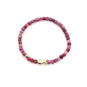 [하프클럽/그레이스캘리]천연석 루비 물고기 팔찌