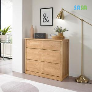 데코라인(매장상품) 밀라체 900 3단 고무나무원목서랍장