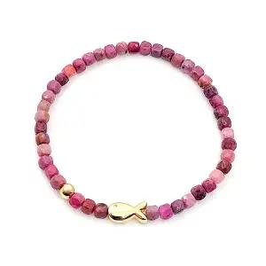 [그레이스켈리]천연석 루비 물고기 팔찌