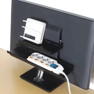 모니터 멀티탭정리함 무타공 공유기 선반 셋톱박스 거치대 데스크테리어 모니터주변기기 TV 베사홀 고정