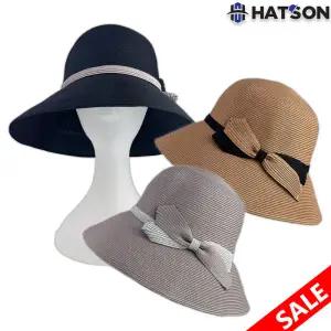 [롯데백화점]햇츠온 여성 여름모자 넓은챙 접이가능 H31-308 리본 포인트