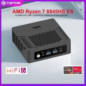 TOPTON 미니 PC 11 2XDDR5 게임용 WIFI6 WINDOWS LAN USB4 R7 NUC 듀얼 7940HS 8845HS AMD 컴퓨터 ES RYZEN