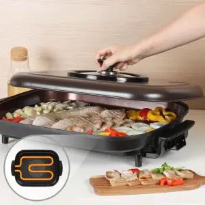 [M자열선] 데일리렉 국산 세라믹 코팅 61cm 대형 사각 잔치팬 전기후라이팬 DL-1640MP