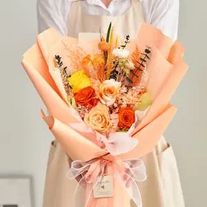 (메종드플로레) 생화 프리저브드 플라워 시들지 않는 큰 꽃다발 기념일 축하 생일 입학 졸업식꽃다발 + 쇼핑백 - 4종