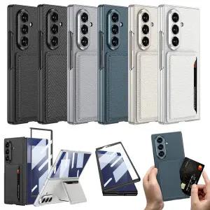 [유니커블]갤럭시 Z폴드7 폴더 카드 수납 지갑 스탠드 강화유리 액정보호 필름 풀커버 슬림 가죽 케이스