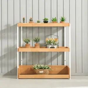 [우아미]카나 엘다 원목 3단 선반장 800