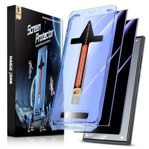 삼성 갤럭시 S24용 매직 존 2팩 울트라 프라이버시 유리 스크린 프로텍터 6.8인치, 28 스파이 방지 강화 필름, 자동 먼지 제거 설치, 버블 프리, 케이스 친화적