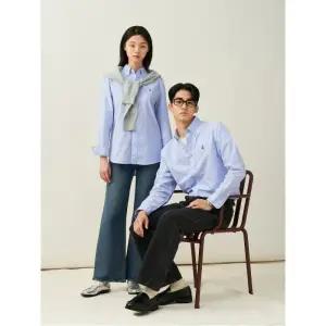 [빈폴멘] [Essential] 남녀공용 옥스퍼드 솔리드 셔츠  스카이 블루 (BC5164E05Q)