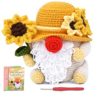SOCNITC 크로셰 키트, 초보 단계별 튜토리얼 비디오가 포함된 스타터 초보자용 실 뜨개질 프로젝트, 침실 장식 DIY
