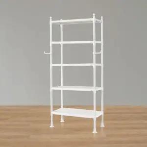 [왕자행거]왕자 80 타공선반 화이트5단(35)_853