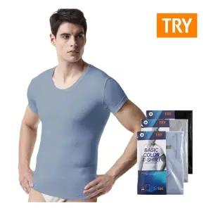 [TRY] 남성 컬러 반팔 런닝 코튼 남자런닝 3매입904636