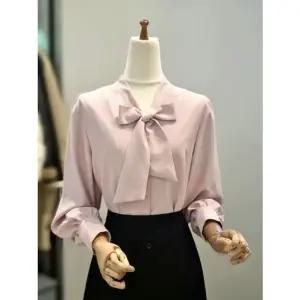 [갤러리아] ab.f.z 리본타이 솔리드 긴팔 쉬폰 블라우스 ACZ4HB03J