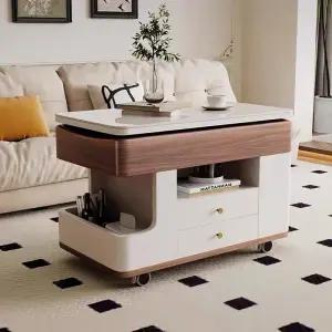 리프트업 사이드 저장실 침대 이동식 티테이블 선반 높이조절 모던 협탁 사이드테이블