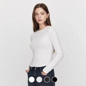 [지오다노] 325902 여 시어 레이어드 긴팔티