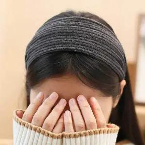 [콩심팥심]그레이 골지헤어 밴드 넓은헤어밴드 여성머리띠