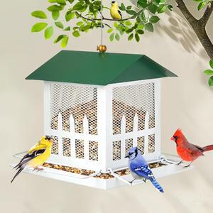 야외 행잉을 위한 야생 금속 다람쥐 새 장식 방지 관찰 모이통, 씨앗을 정원 뒷마당 새집
