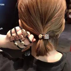 [콩심팥심]호피 스퀘어 헤어끈 머리끈 헤어 머리 고무줄 5개