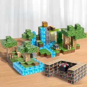 마인크래프트 분위기의 네오 블럭 크래프트 큐브 자석 입자 증정 상 감초등학생 자력 자기