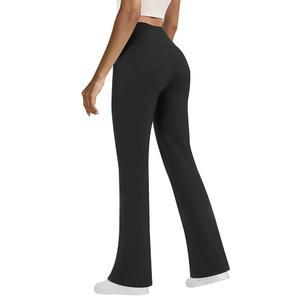 여성용 포켓이 있는 씨조 요가 팬츠, 플레어 레깅스 하이 웨이스트 배 조절 부츠컷, 운동 캐주얼용