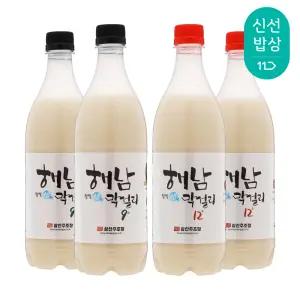 [품질보장] 삼산주조장 해남찹쌀생막걸리세트 750ml 9도x2,12도x2 온더락잔 증정
