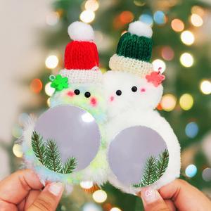 크리스마스 데이 기념품 DIY 모루 인형 거울 키링 만들기 키트 / 복실모루 털 재료 소품 철사 부자재 미니 키링인형 원데이클래스 액세서리 가방키링 영상제공 취미 공예