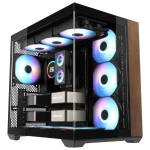 :3RSYS S480 WOOD BTF 컴퓨터 PC 케이스 (블랙)