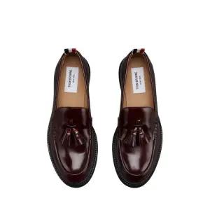 THOM BROWNE 25FW 폴리시드 카프 레더 마이크로솔 태슬 로퍼 (FFD104B 07524 001) - B 121738