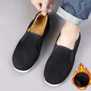 남성 방한화 기모 따뜻한 로퍼 남자 겨울 신발 단화 캐주얼화 데일리 슬립온 캐주얼 검정 슈즈 블랙