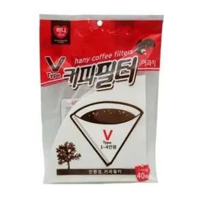 커피 필터 여과지 핸드드립 원두 거름망 40매 4인용