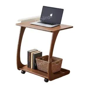 바퀴 달린 사이드테이블 원목 테이블 거실 이동식 커피 티 간이 컴퓨터 협탁 침대 쇼파 책상