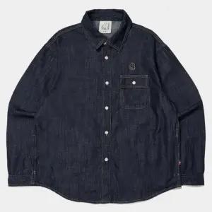 국내매장정품 노르디스크 셔츠 티셔츠 유니 데님 (Navy) 커플티 공용남방 공용캠핑룩 긴팔티