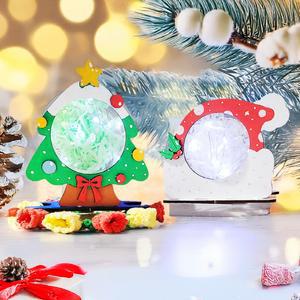 크리스마스 DIY LED 트리 스탠딩 무드등 탁상 조명 장식 기념품 만들기 키트 / 겨울미술환경 미술놀이 인테리어 소품 산타 모자