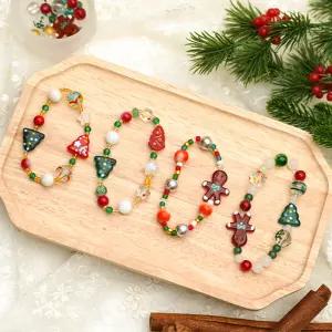 [문구티쳐] 토단(TD) 크리스마스 오너먼트 팔찌 만들기 1인세트 DIY 비즈아트 도안4종중 랜덤발송 원데이클래스 크리스마스만들기행사