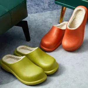 겨울 슬리퍼 따뜻한 사무실 푹신한 털 슬리퍼 방한 여성 실내화 베란다 논슬립 병원 주방 보온 남성 실내