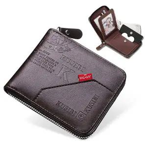 [콩심팥심]남성 빈티지 레터링 지퍼 반지갑 남자빈티지지갑
