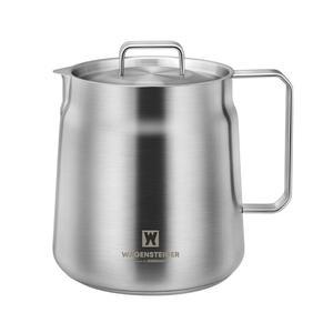 와겐슈타이거 스테인리스 스틸 클래식 티 주전자 2.1쿼트/2리터, 다용도 쿠킹 포트, 미니 밀크 팬, 버터 워머, 이동 중 소스 라면 스토브탑 메탈 티/커피 포트(606)