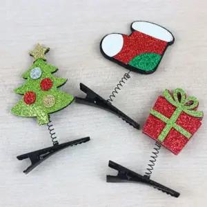 [콩심팥심]헤어집게핀 크리스마스 x24개 장식 성탄절 헤어핀