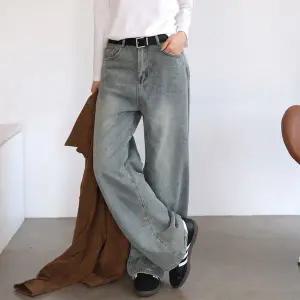 [하프클럽/]멜다 워싱 기모 데님 와이드 팬츠