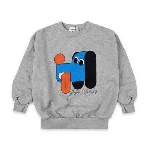 [보보쇼즈] 키즈 도그 프린팅 맨투맨(그레이) B225AC031 041