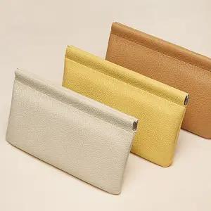 여성 1층 화장품 서류 여권 폐쇄 케이블 자동 데이터 장지갑 보관함 가방 홀더 소가죽