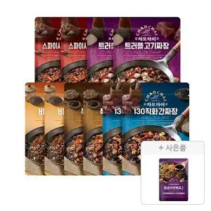 차오차이 레토르트 짜장 혼합 5종, 180g, 10개입, 1세트 + 증정(몽골리안비프소스 125g(요리형), 1개)