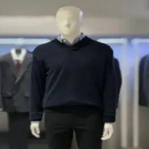 [트루젠] (트루젠) 네이비컬 V넥 세미 오버핏 니트 스웨터 티셔츠 TW8818032014