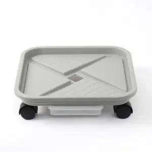 이동식 물받이 화분받침대(사각) (39cm) 발통 플라스틱