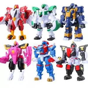 미니특공대 애니멀트론 6종 세트 동물 변신 로봇 장난감 라이온 크로커 호크 빅콩 엘리 코라